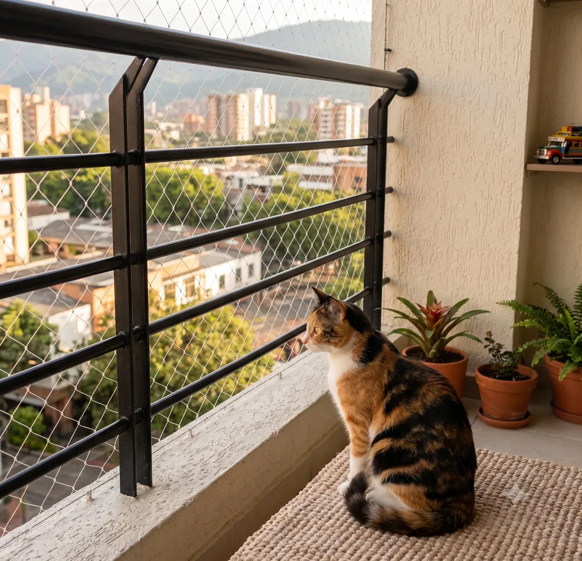 Protección de balcones piso alto en El Poblado